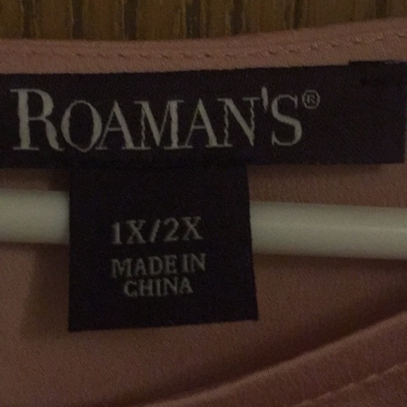 ROMANS pink blush cold soft blouse 1x/2x A-49 - Picture 2 of 4